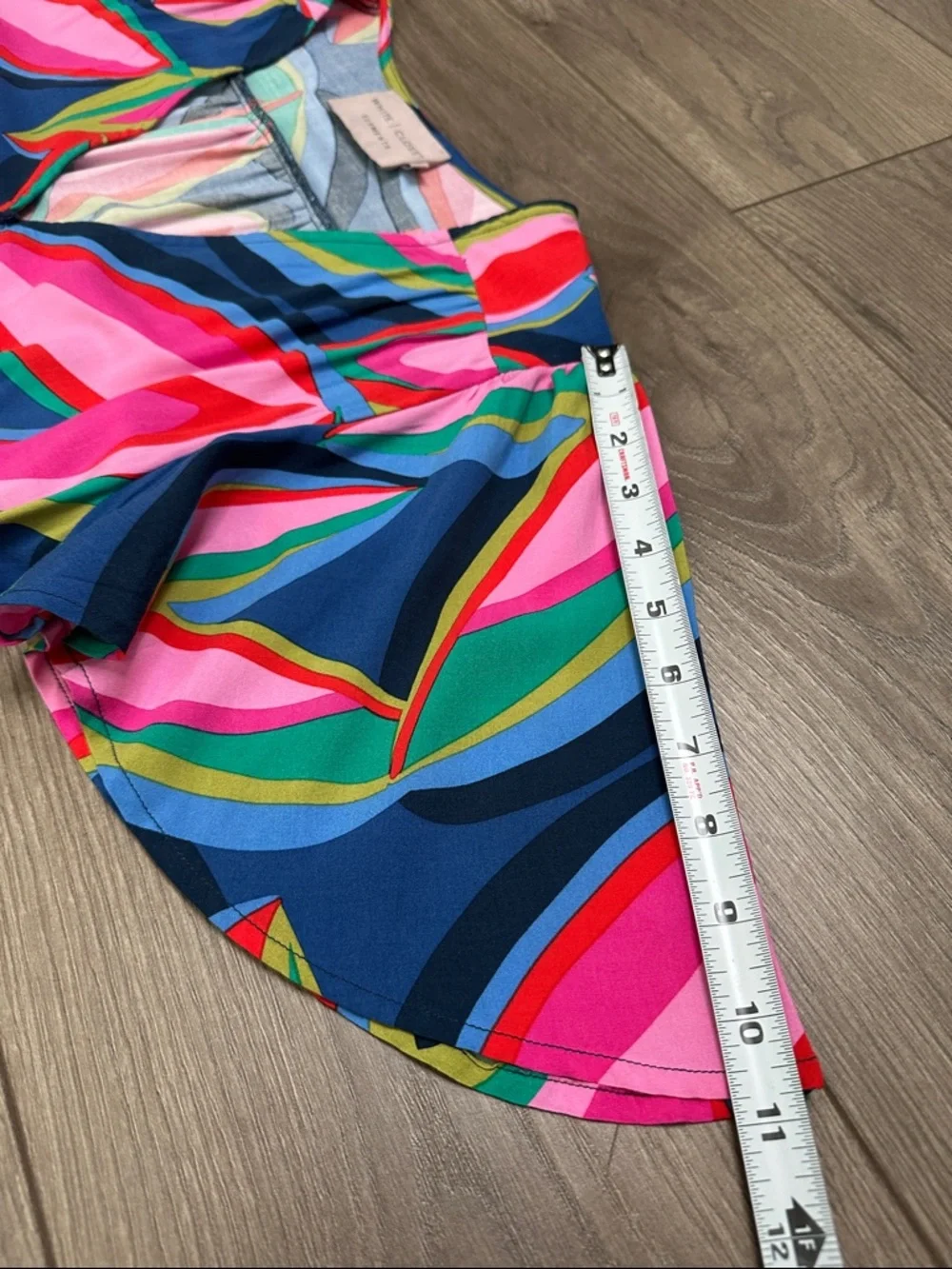 White Closet Elements Abstract Multicolor Floral Maxi Dress Pink Blue Size Small - Picture 10 of 11